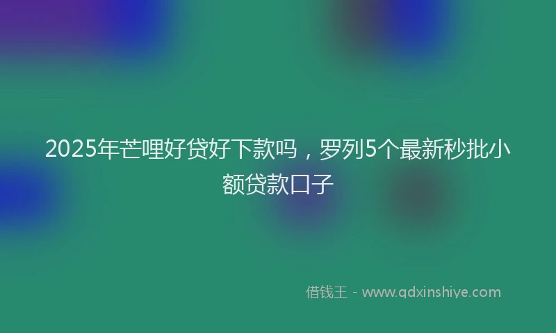 2025年芒哩好贷好下款吗，罗列5个最新秒批小额贷款口子