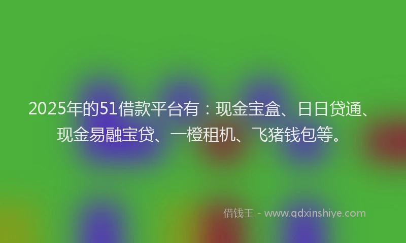 2025年的51借款平台有：现金宝盒、日日贷通、现金易融宝贷、一橙租机、飞猪钱包等。