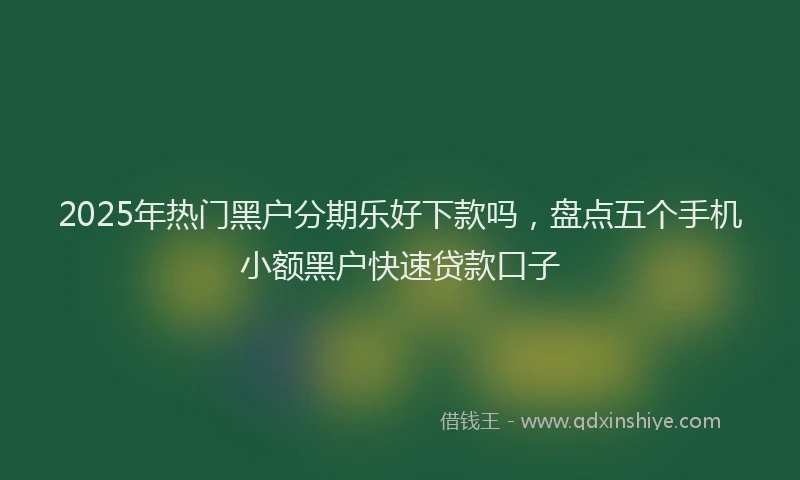 2025年热门黑户分期乐好下款吗，盘点五个手机小额黑户快速贷款口子