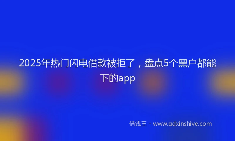 2025年热门闪电借款被拒了,盘点5个黑户都能下的app