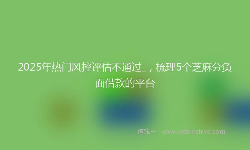 2025年热门风控评估不通过_，梳理5个芝麻分负面借款的平台