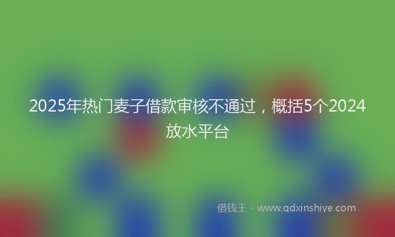 2025年热门麦子借款审核不通过，概括5个2024放水平台
