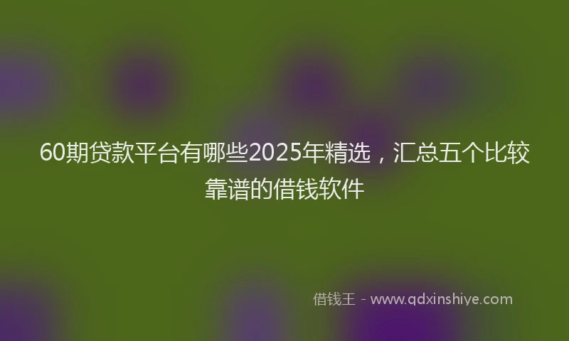 60期贷款平台有哪些2025年精选，汇总五个比较靠谱的借钱软件