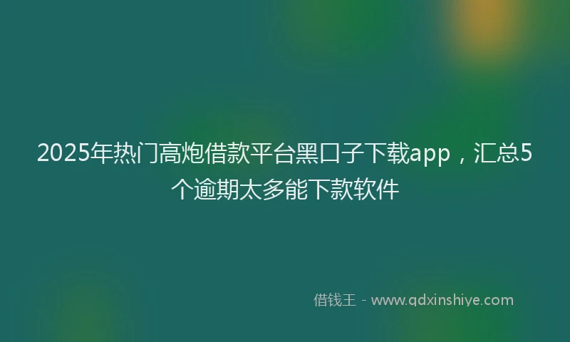 2025年热门高炮借款平台黑口子下载app，汇总5个逾期太多能下款软件