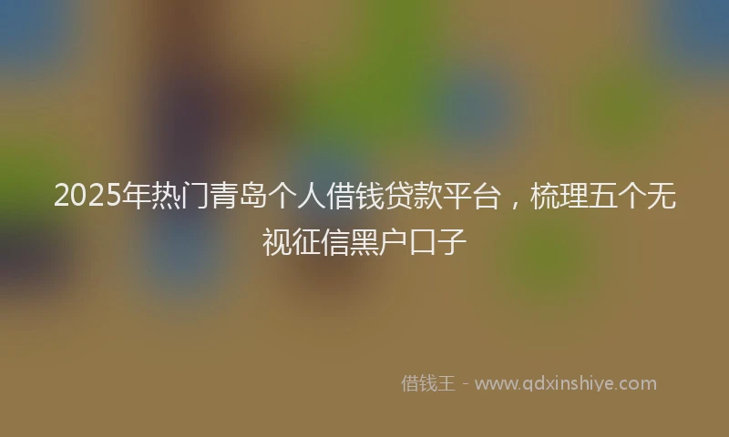 2025年热门青岛个人借钱贷款平台，梳理五个无视征信黑户口子
