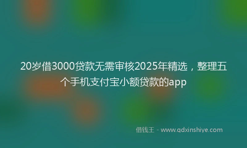 20岁借3000贷款无需审核2025年精选，整理五个手机支付宝小额贷款的app