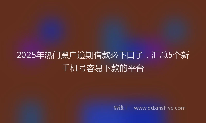 2025年热门黑户逾期借款必下口子，汇总5个新手机号容易下款的平台