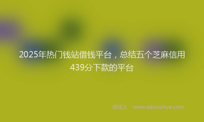 2025年热门钱站借钱平台，总结五个芝麻信用439分下款的平台