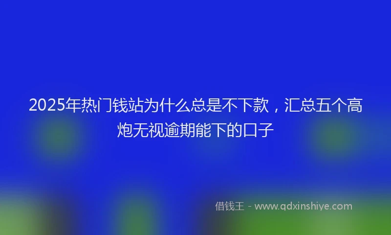 2025年热门钱站为什么总是不下款，汇总五个高炮无视逾期能下的口子