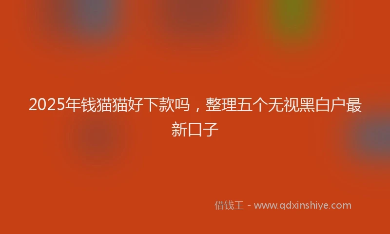 2025年钱猫猫好下款吗，整理五个无视黑白户最新口子