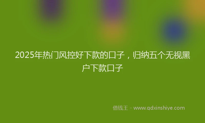 2025年热门风控好下款的口子，归纳五个无视黑户下款口子