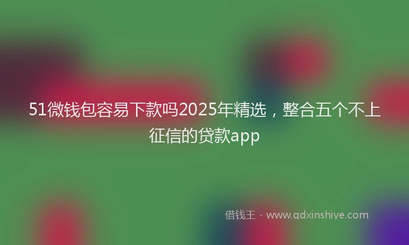 51微钱包容易下款吗2025年精选，整合五个不上征信的贷款app