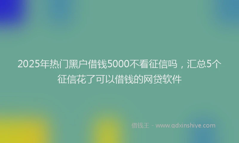 2025年热门黑户借钱5000不看征信吗，汇总5个征信花了可以借钱的网贷软件