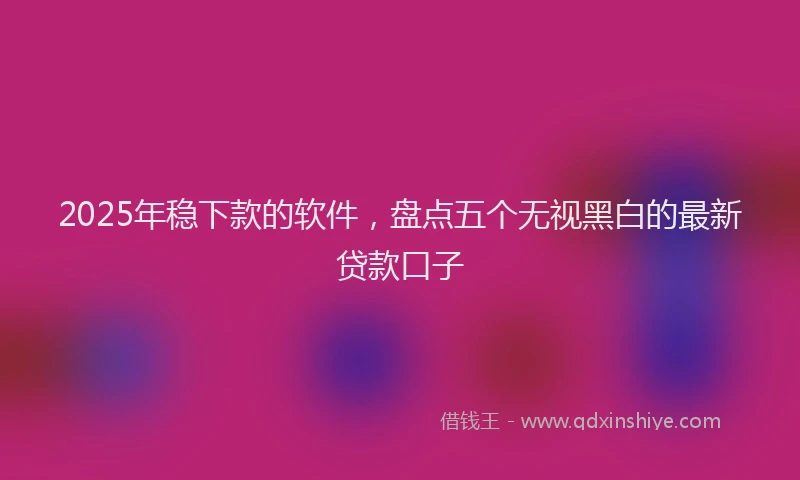 2025年稳下款的软件，盘点五个无视黑白的最新贷款口子