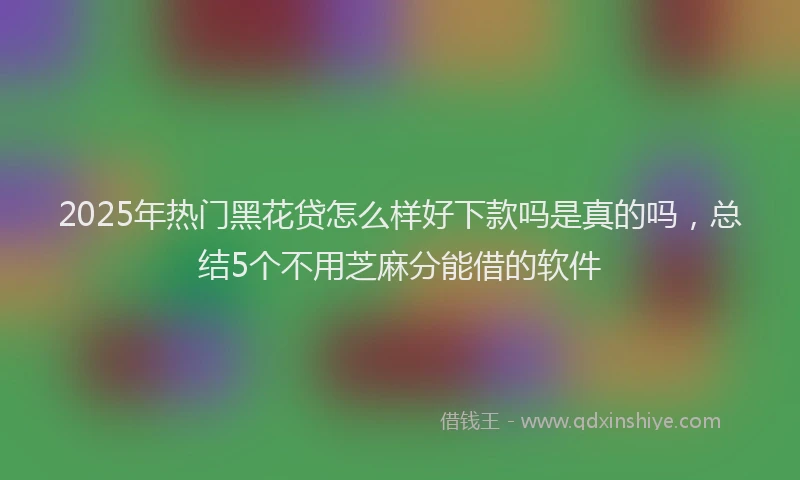 2025年热门黑花贷怎么样好下款吗是真的吗，总结5个不用芝麻分能借的软件