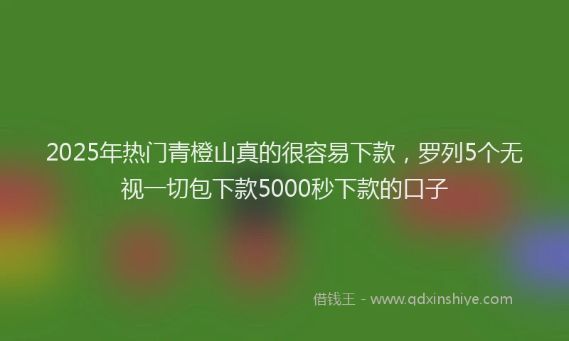 2025年热门青橙山真的很容易下款,罗列5个无视一切包下款5000秒下款的口子