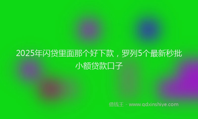 2025年闪贷里面那个好下款，罗列5个最新秒批小额贷款口子