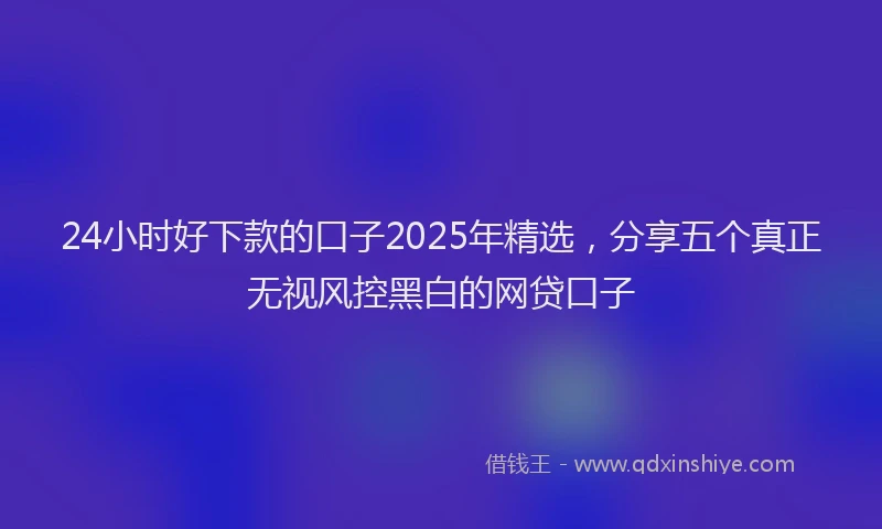 24小时好下款的口子2025年精选，分享五个真正无视风控黑白的网贷口子