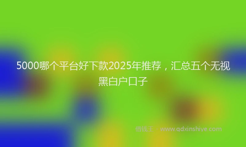 5000哪个平台好下款2025年推荐，汇总五个无视黑白户口子