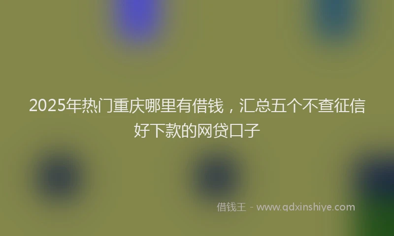 2025年热门重庆哪里有借钱，汇总五个不查征信好下款的网贷口子