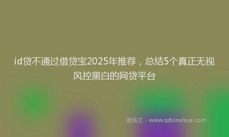 id贷不通过借贷宝2025年推荐，总结5个真正无视风控黑白的网贷平台