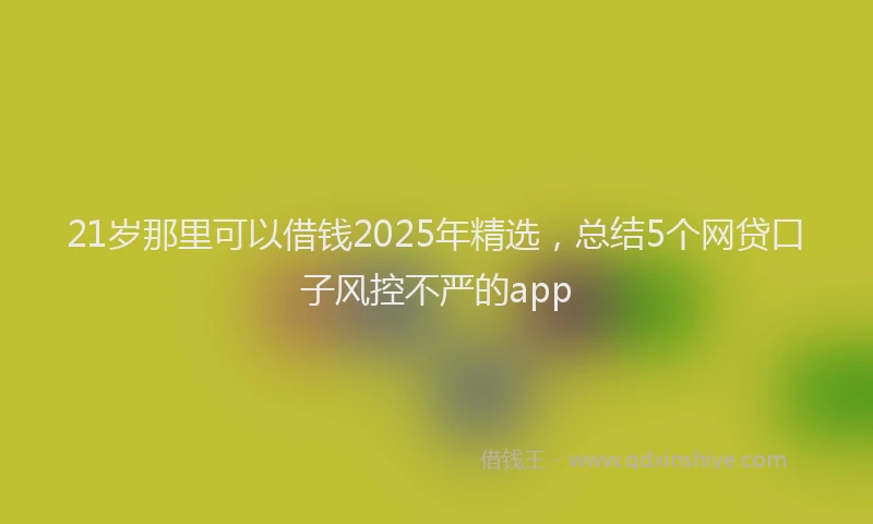 21岁那里可以借钱2025年精选,总结5个网贷口子风控不严的app