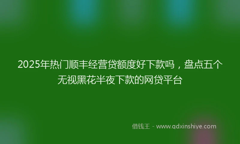 2025年热门顺丰经营贷额度好下款吗，盘点五个无视黑花半夜下款的网贷平台