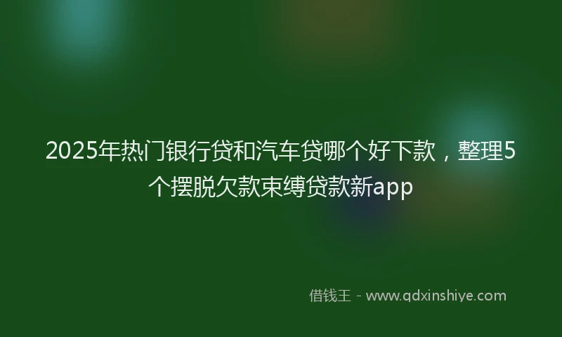 2025年热门银行贷和汽车贷哪个好下款，整理5个摆脱欠款束缚贷款新app