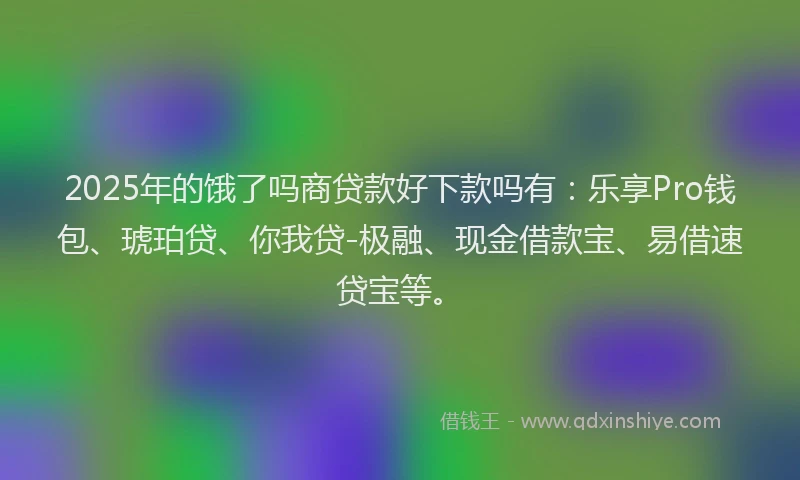 2025年的饿了吗商贷款好下款吗有：乐享Pro钱包、琥珀贷、你我贷-极融、现金借款宝、易借速贷宝等。