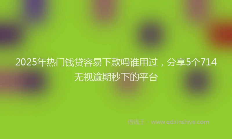 2025年热门钱贷容易下款吗谁用过,分享5个714无视逾期秒下的平台