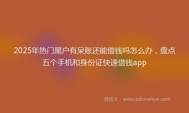 2025年热门黑户有呆账还能借钱吗怎么办，盘点五个手机和身份证快速借钱app