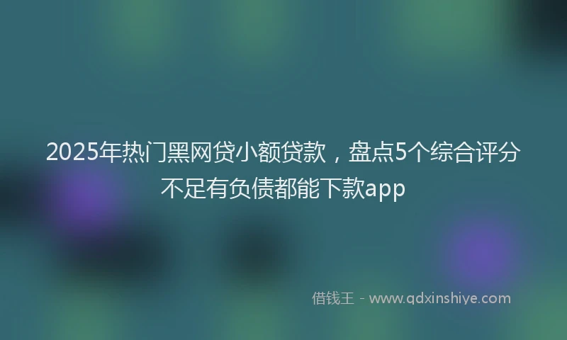 2025年热门黑网贷小额贷款，盘点5个综合评分不足有负债都能下款app