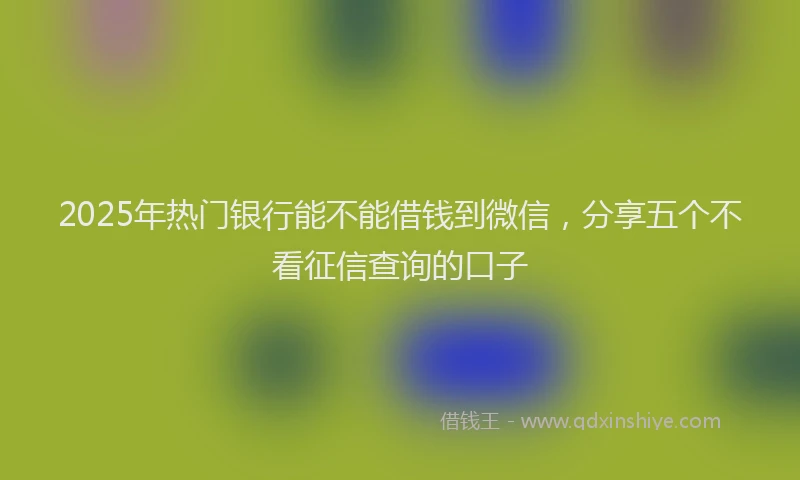 2025年热门银行能不能借钱到微信,分享五个不看征信查询的口子