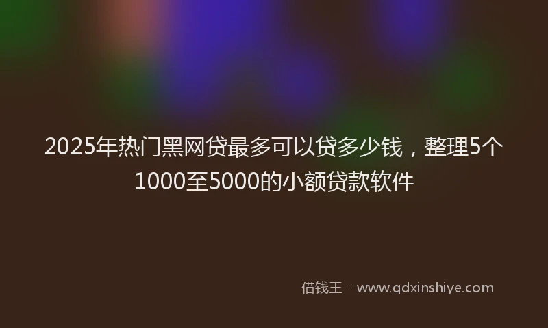 2025年热门黑网贷最多可以贷多少钱，整理5个1000至5000的小额贷款软件