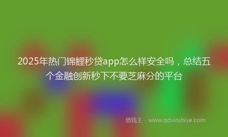2025年热门锦鲤秒贷app怎么样安全吗，总结五个金融创新秒下不要芝麻分的平台