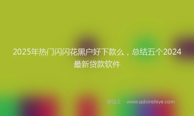 2025年热门闪闪花黑户好下款么，总结五个2024最新贷款软件