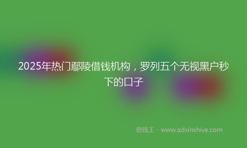 2025年热门鄢陵借钱机构，罗列五个无视黑户秒下的口子