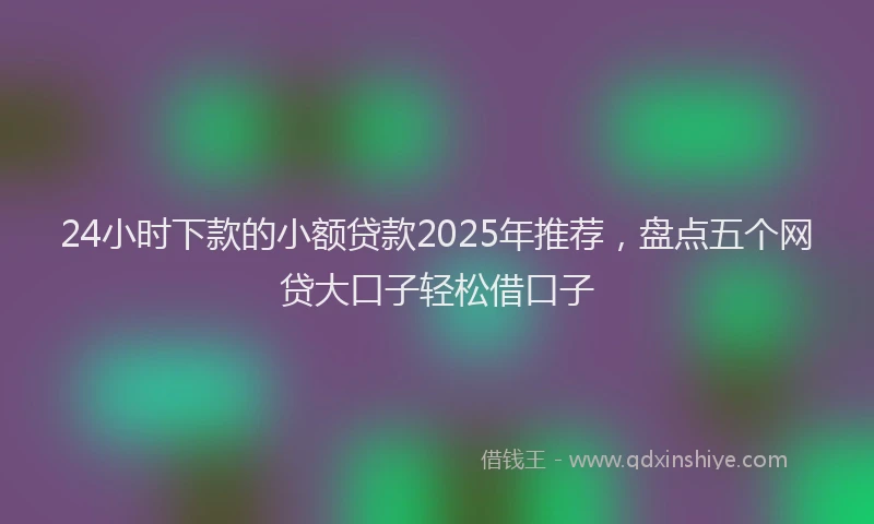 24小时下款的小额贷款2025年推荐，盘点五个网贷大口子轻松借口子