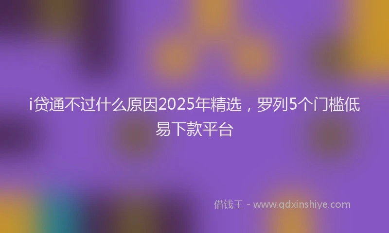 i贷通不过什么原因2025年精选,罗列5个门槛低易下款平台