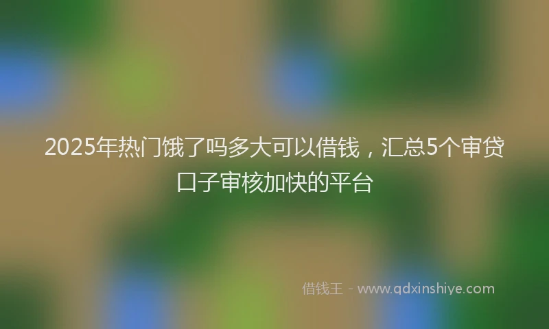 2025年热门饿了吗多大可以借钱，汇总5个审贷口子审核加快的平台