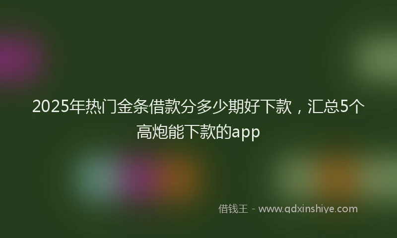 2025年热门金条借款分多少期好下款，汇总5个高炮能下款的app