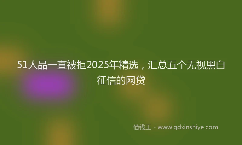 51人品一直被拒2025年精选，汇总五个无视黑白征信的网贷