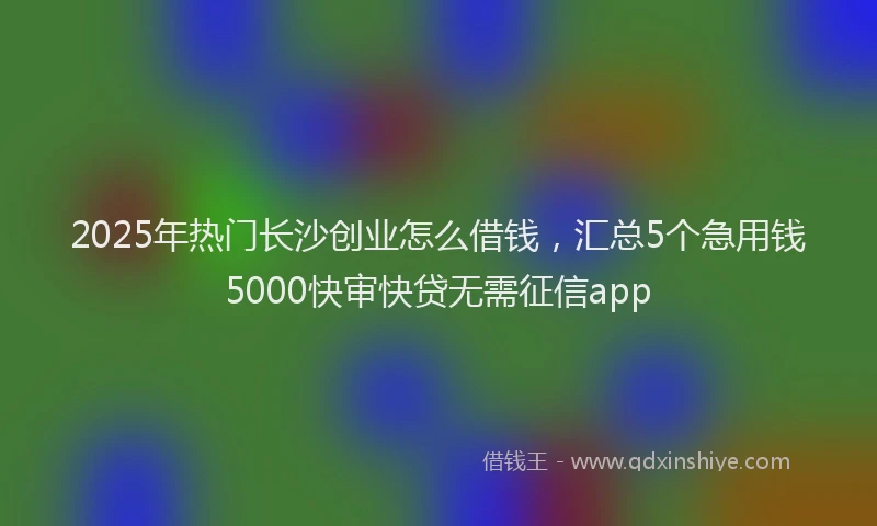 2025年热门长沙创业怎么借钱，汇总5个急用钱5000快审快贷无需征信app