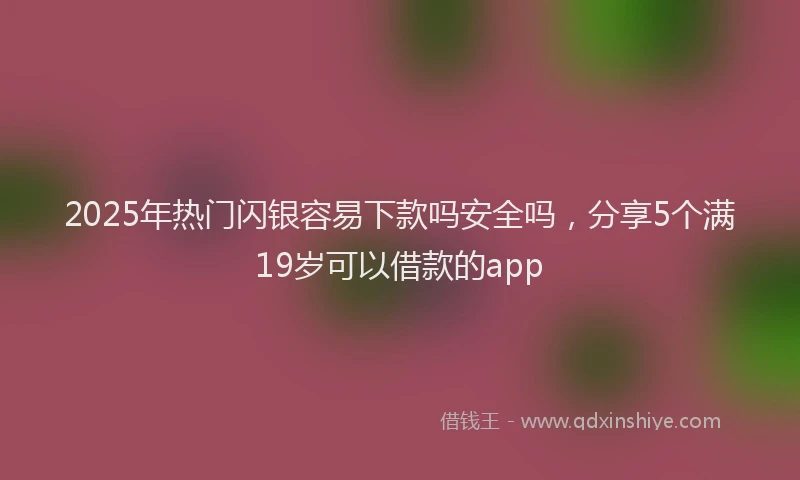 2025年热门闪银容易下款吗安全吗，分享5个满19岁可以借款的app
