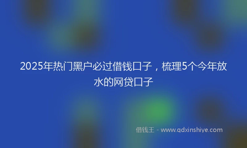 2025年热门黑户必过借钱口子，梳理5个今年放水的网贷口子