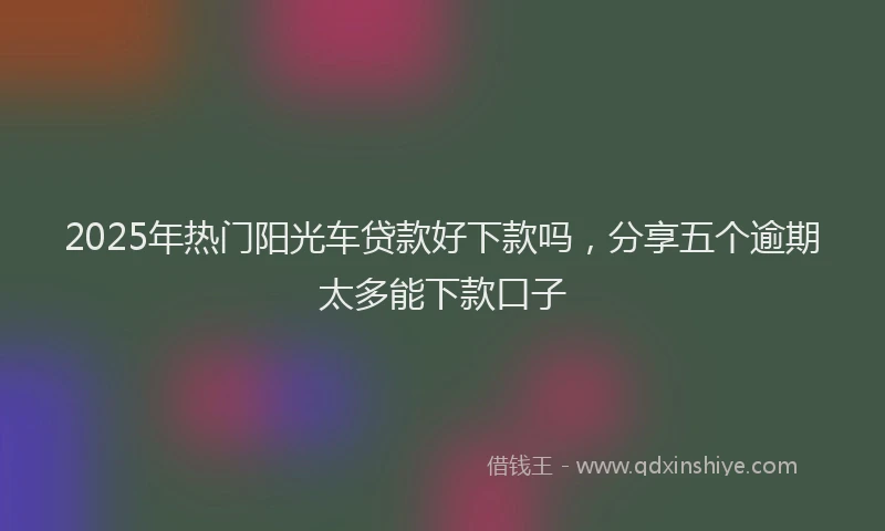 2025年热门阳光车贷款好下款吗,分享五个逾期太多能下款口子