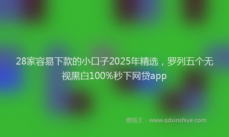 28家容易下款的小口子2025年精选，罗列五个无视黑白100%秒下网贷app