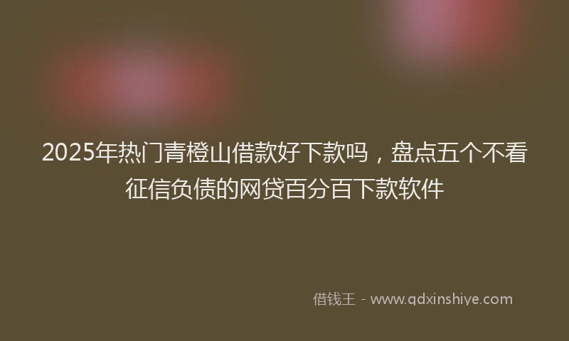 2025年热门青橙山借款好下款吗，盘点五个不看征信负债的网贷百分百下款软件