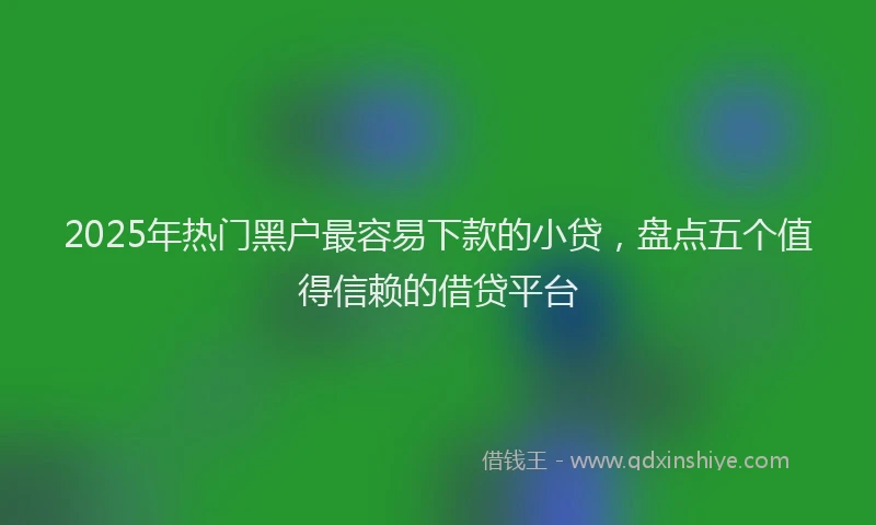 2025年热门黑户最容易下款的小贷，盘点五个值得信赖的借贷平台