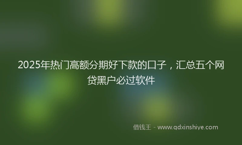 2025年热门高额分期好下款的口子，汇总五个网贷黑户必过软件